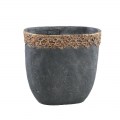 Mesa black cement iron decoration top pot oval l